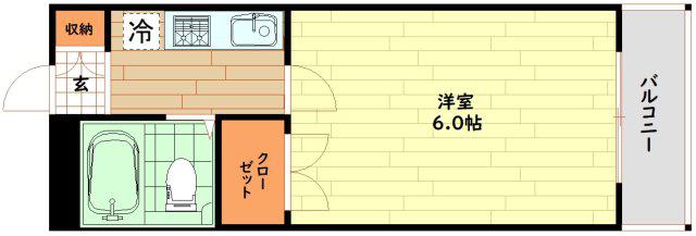 セントラルハイツ(1K/4階)の間取り写真