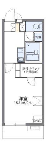 レオパレスけやき(1K/1階)の間取り写真