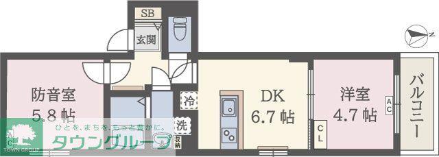 OAKS江古田ラシクラス(2DK/2階)の間取り写真