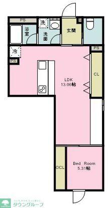 デュオメゾン笹塚ウエスト(1LDK/5階)の間取り写真