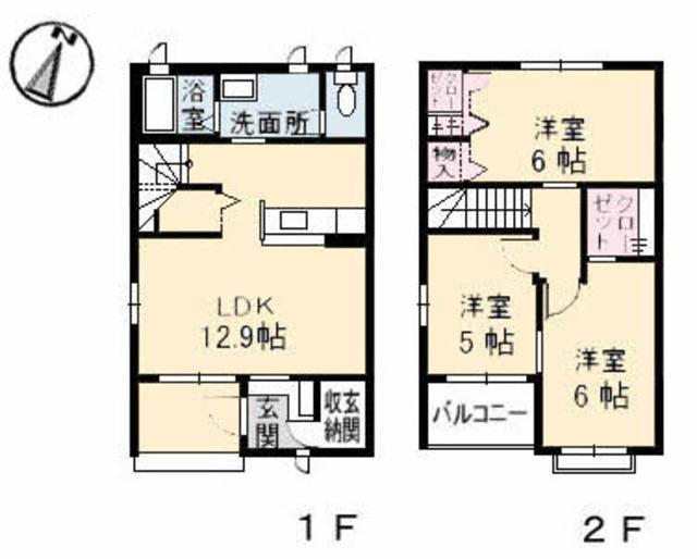 グランドビーンズ(3LDK/1階)の間取り写真