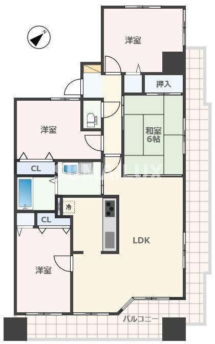 コアマンションネクステージ下通(4LDK/11階)の間取り写真