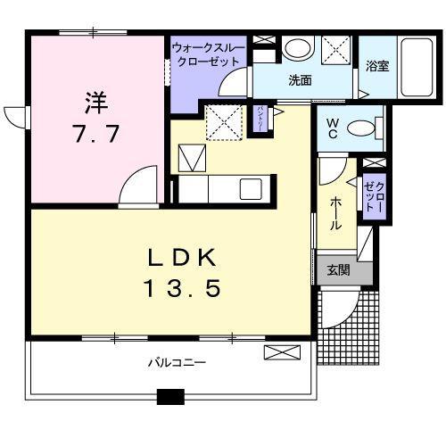 ベル・クラール(1LDK/1階)の間取り写真