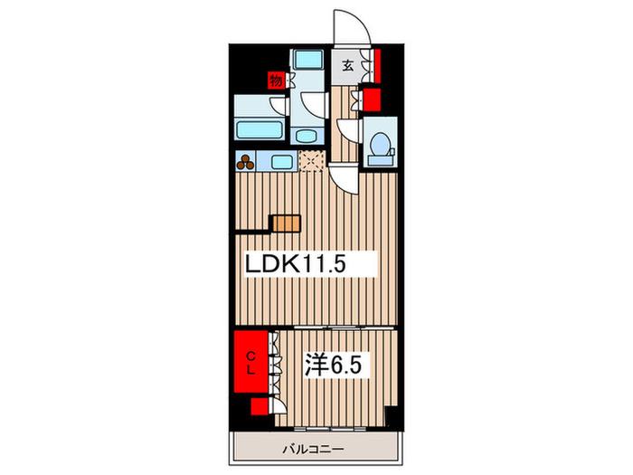 キャナルスクウェア豊洲(1LDK/3階)の間取り写真