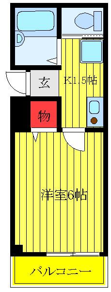ブルーム栄町(1K/1階)の間取り写真