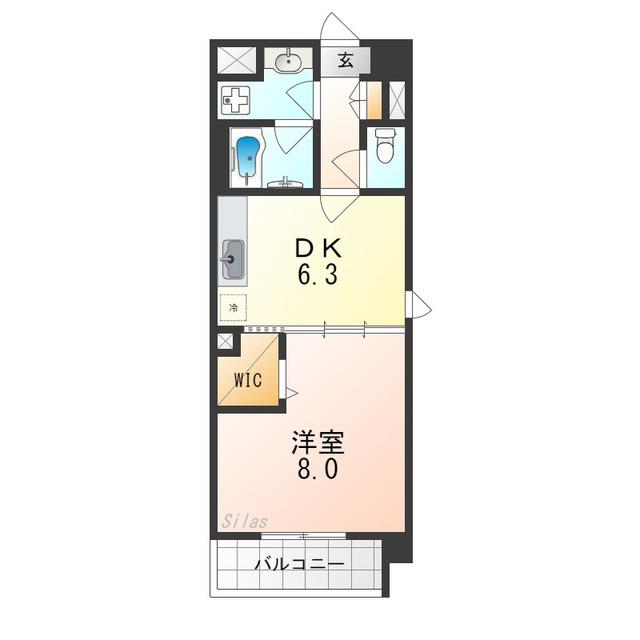 ファシルカワト(1DK/3階)の間取り写真