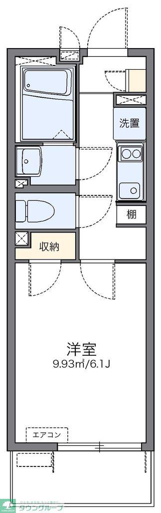 レオネクスト原木中山駅(1K/1階)の間取り写真