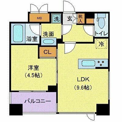 メゾンビスタ渋谷宇田川(1LDK/4階)の間取り写真