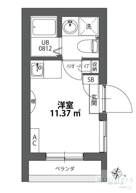 WITHC KAMATA(ワンルーム/1階)の間取り写真
