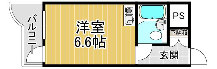 ふぁみゆ安井I(ワンルーム/3階)の間取り写真