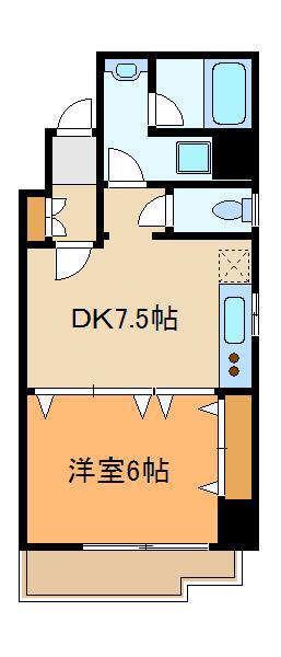 北新宿ロイヤルガーデン(1DK/5階)の間取り写真