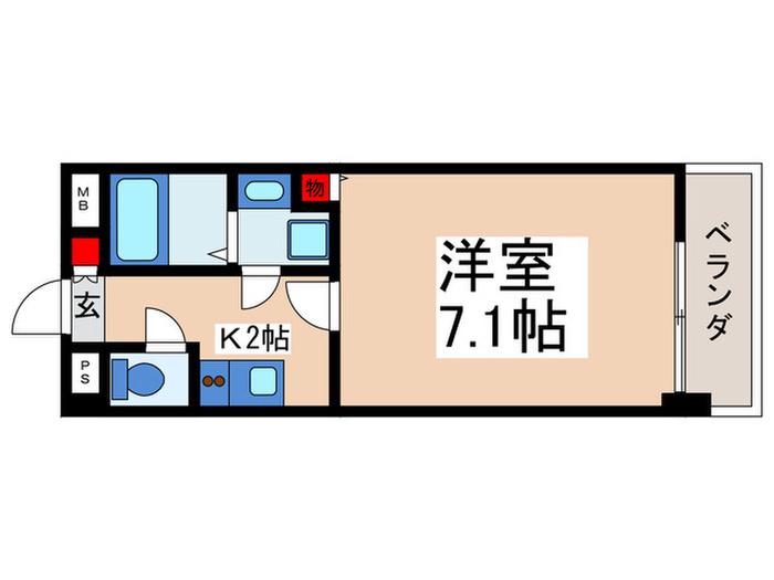 S PALM (1K/5階)の間取り写真