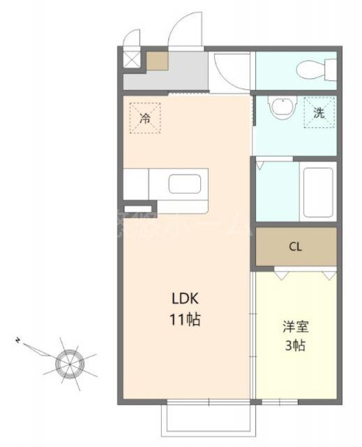 ロイヤルレセンテ(1LDK/1階)の間取り写真