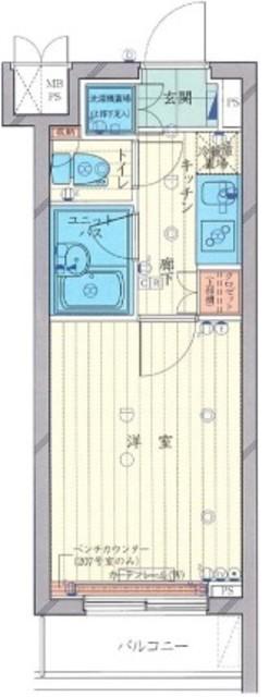 ルーブル溝の口(1K/4階)の間取り写真