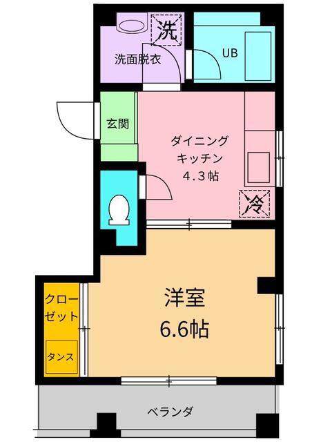 笹倉ビル(1DK/2階)の間取り写真