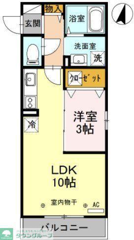 メルヴェーユ八潮中央B(1LDK/1階)の間取り写真