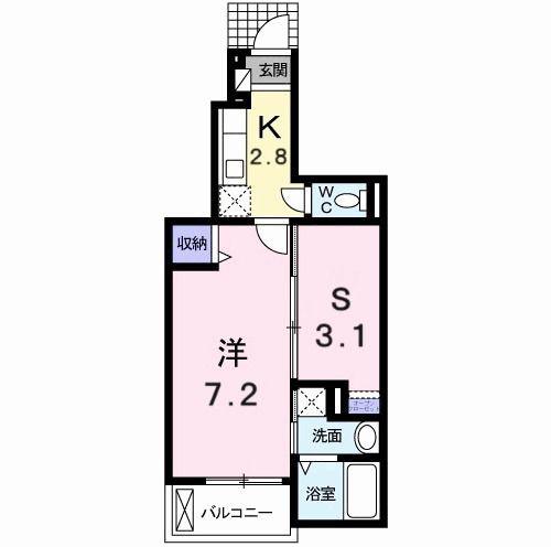 JR可部線 安芸長束駅 徒歩15分 3階建 築13年(1SK/1階)の間取り写真