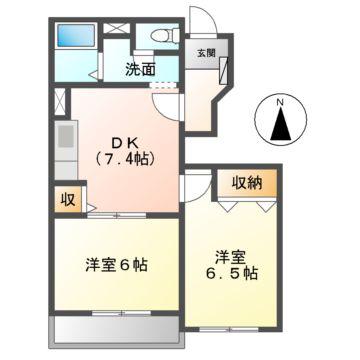 メゾン アンジュ(2DK/1階)の間取り写真