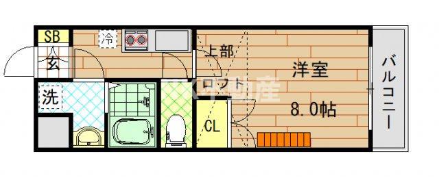 INOVE長瀬III(1K/3階)の間取り写真