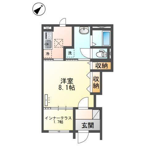 LA・FELICE(1K/1階)の間取り写真