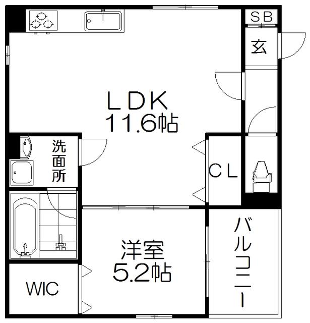 KTIレジデンス牧野(1LDK/3階)の間取り写真