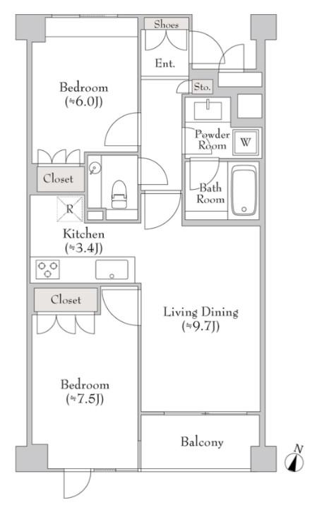 ダッシュリビング青山 DASH LIVING AOYAMA(1LDK/5階)の間取り写真