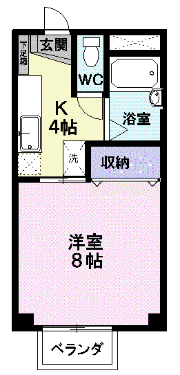 JR奥羽本線 天童南駅 徒歩7分 2階建 築29年(1K/2階)の間取り写真