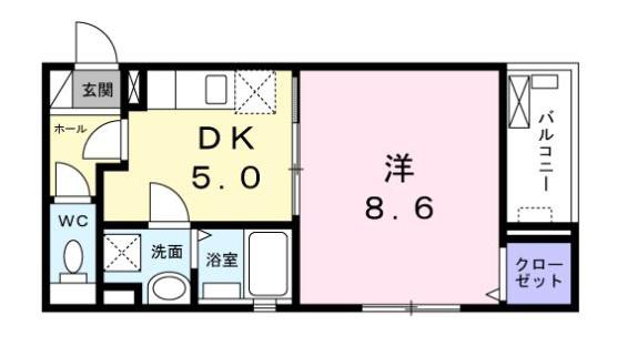 ルミエール(1K/3階)の間取り写真
