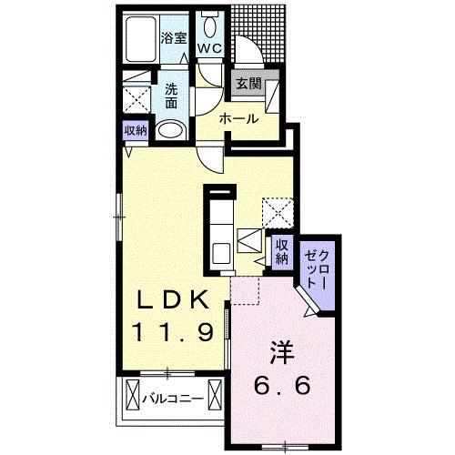 メゾンM・KII(1LDK/1階)の間取り写真