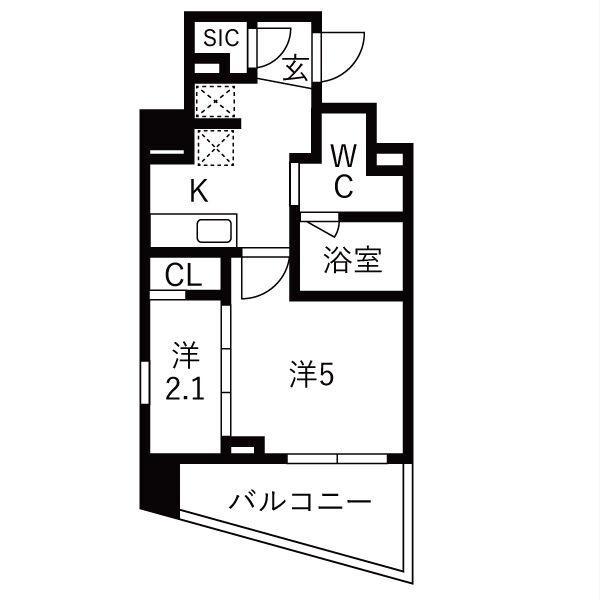 GRAN PASEO蒲田III(2K/9階)の間取り写真