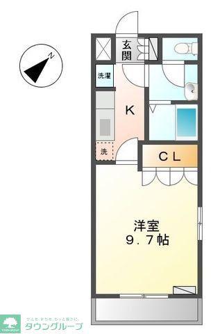 ティープラントI(1K/2階)の間取り写真