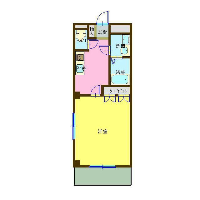 グランベルコート南町(1K/2階)の間取り写真