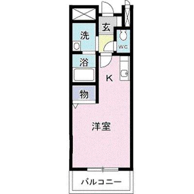 メーディオ・R(1K/1階)の間取り写真