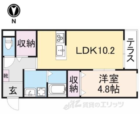 レーブプランドール(1LDK/2階)の間取り写真