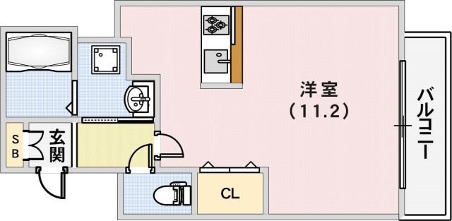 プライムレジデンス神戸・県庁前(1K/2階)の間取り写真