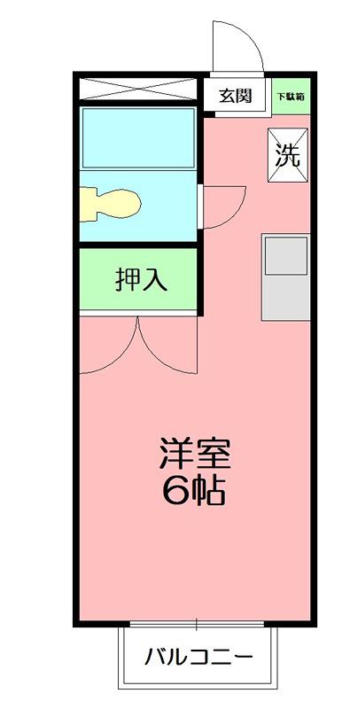 メゾネ鳳(ワンルーム/2階)の間取り写真