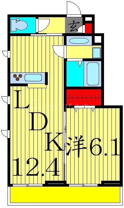 グラン ベル(1LDK/1階)の間取り写真