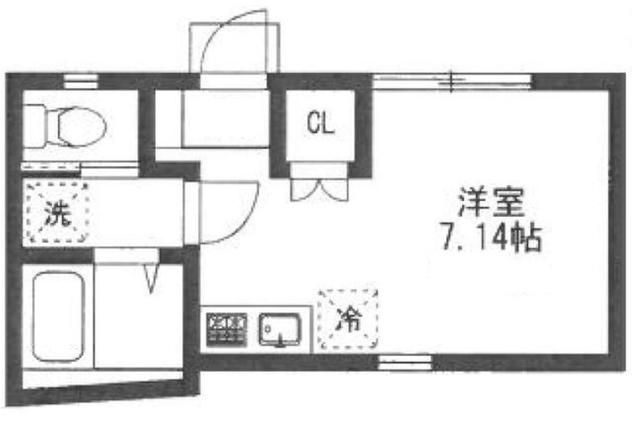 フルーレ目白(ワンルーム/1階)の間取り写真