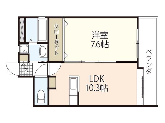 ガーデンヒルズ(1LDK/2階)の間取り写真