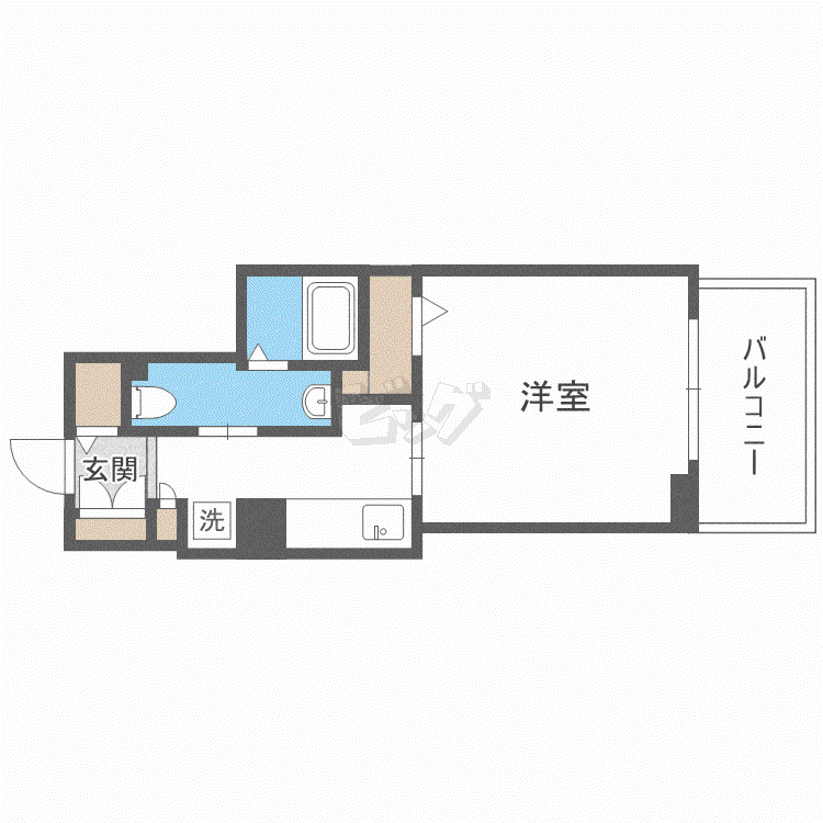 レジディア南1条(1K/5階)の間取り写真