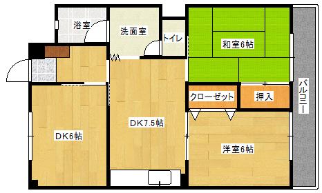 奥野マンション(3DK/4階)の間取り写真