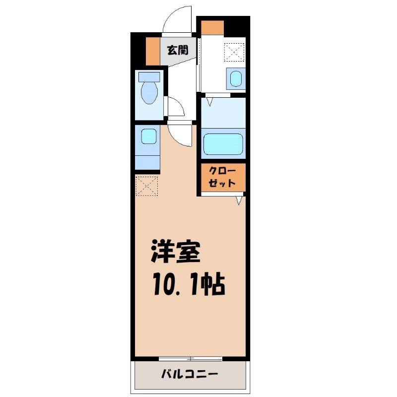 シンフォニア(ワンルーム/1階)の間取り写真