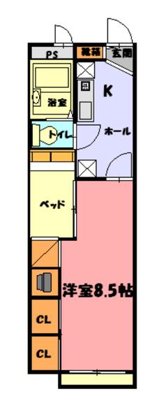 シーサイド江井島(1K/2階)の間取り写真