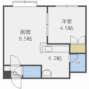 セントポーリア六番館(1LDK/3階)の間取り写真