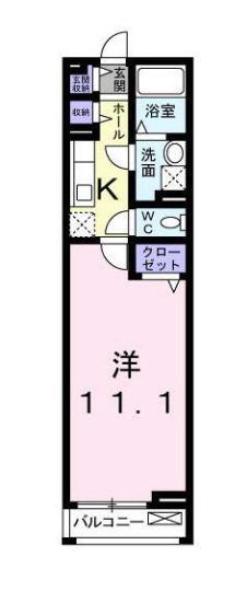 ノーブルスクエア(1K/1階)の間取り写真