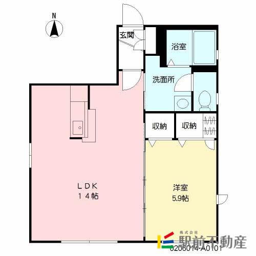 ウエストサイド巨勢 (1LDK/1階)の間取り写真