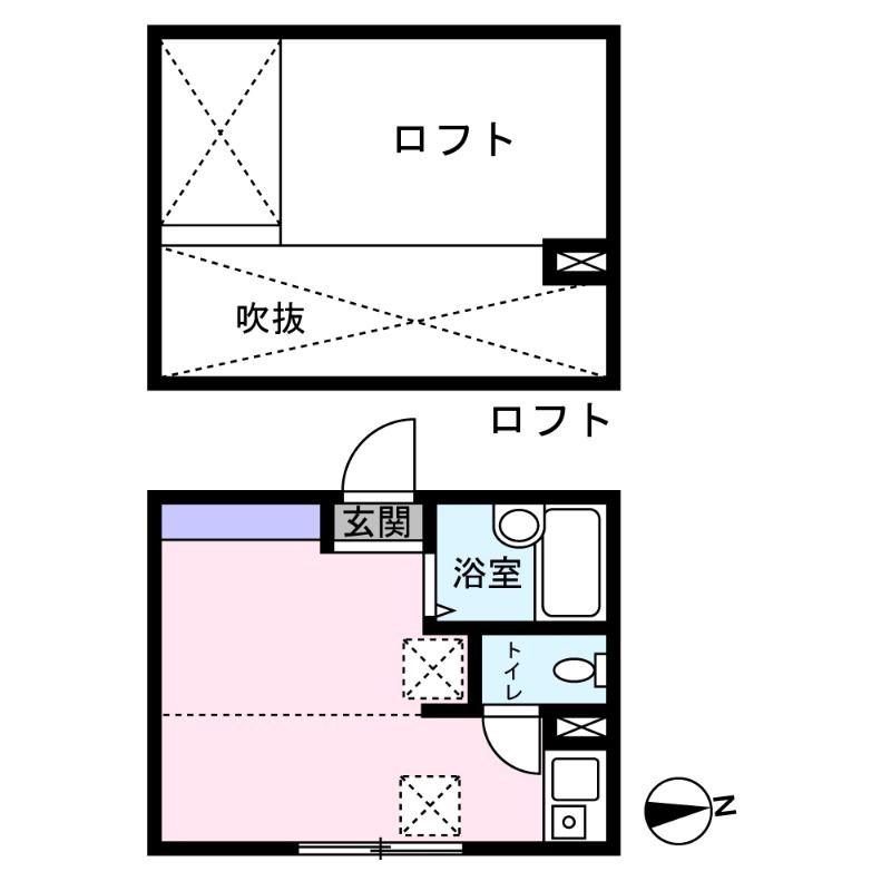 ミルプラージュ(ワンルーム/2階)の間取り写真
