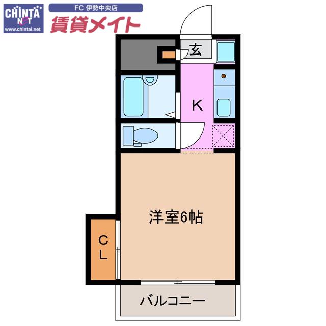 エステートピア岩渕(1K/3階)の間取り写真