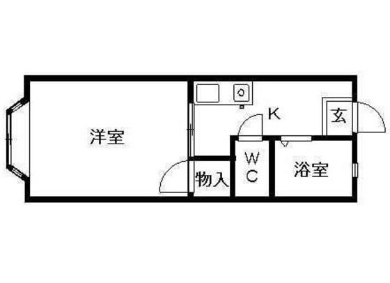 ハーモニースクエア(1K/2階)の間取り写真