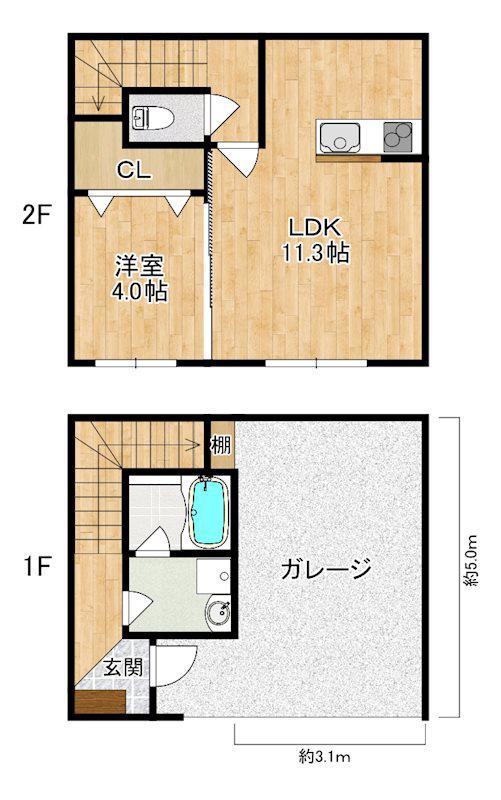 KIBOH(1LDK/1階)の間取り写真